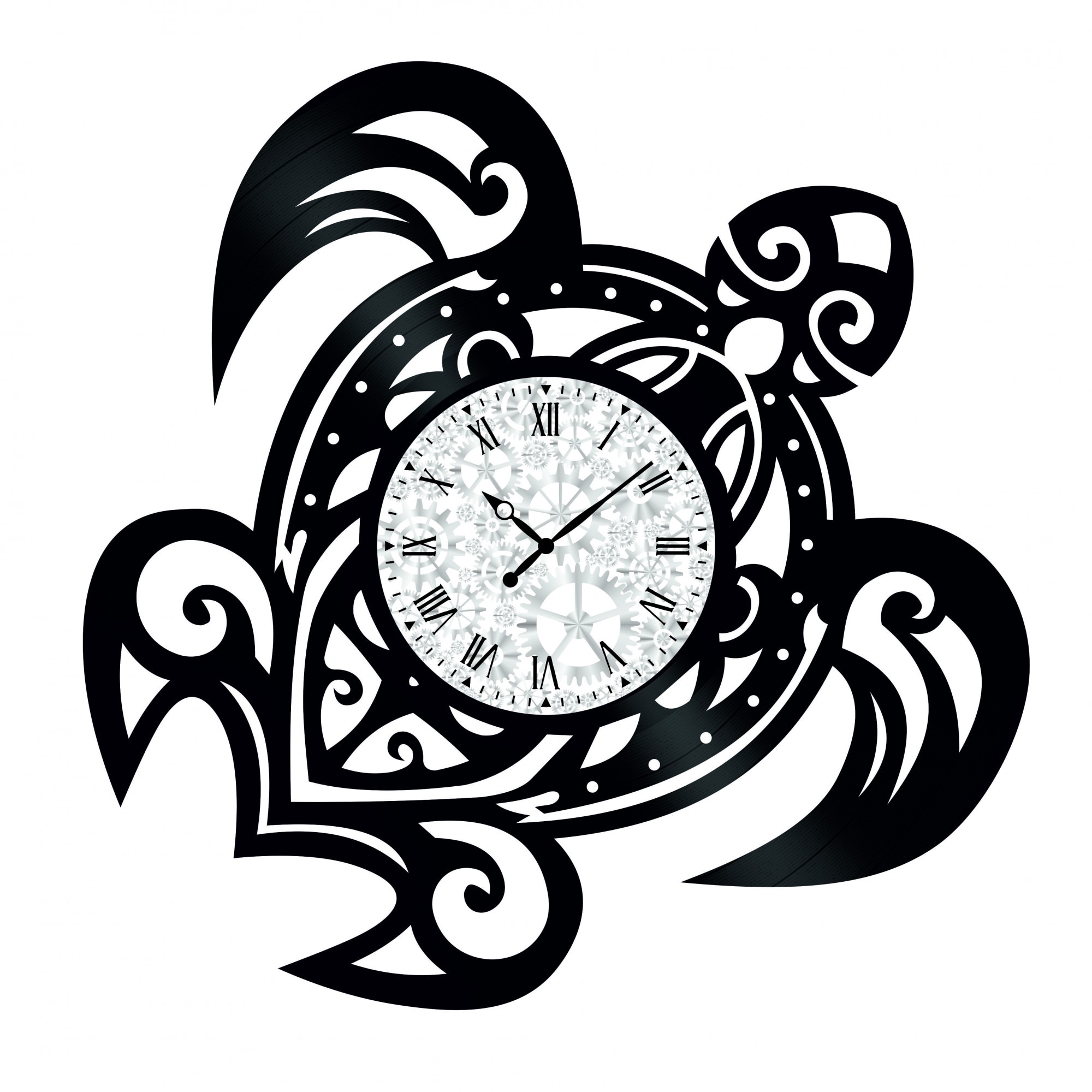 Ceas de perete Vintage din Vinyl - Revival Vinyl Wall Clock Broasca Testoasa