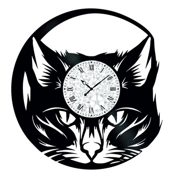 Ceas de perete Vintage din Vinyl - Revival Vinyl Wall Clock Cap de Pisica Ceas de perete Vintage din Vinyl - Revival Vinyl Wall Clock Cap de Pisica