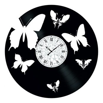 Ceas de perete Vintage din Vinyl - Revival Vinyl Wall Clock Fluturi Ceas de perete Vintage din Vinyl - Revival Vinyl Wall Clock Fluturi