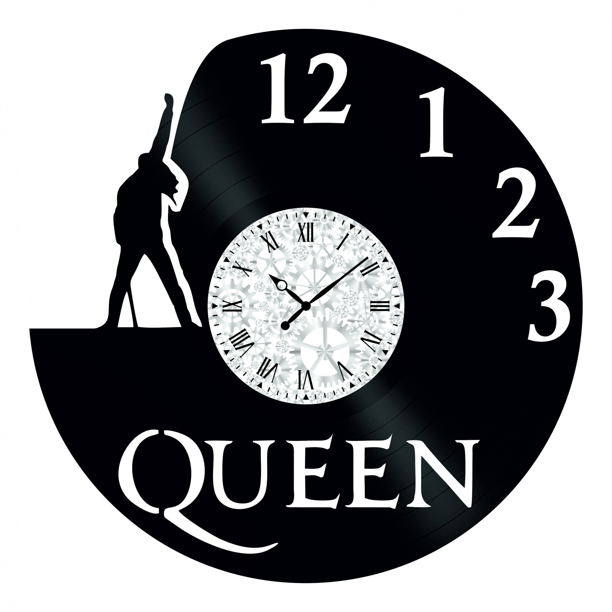 Ceas de perete Vintage din Vinyl - Revival Vinyl Wall Clock Queen Freddie Mercury