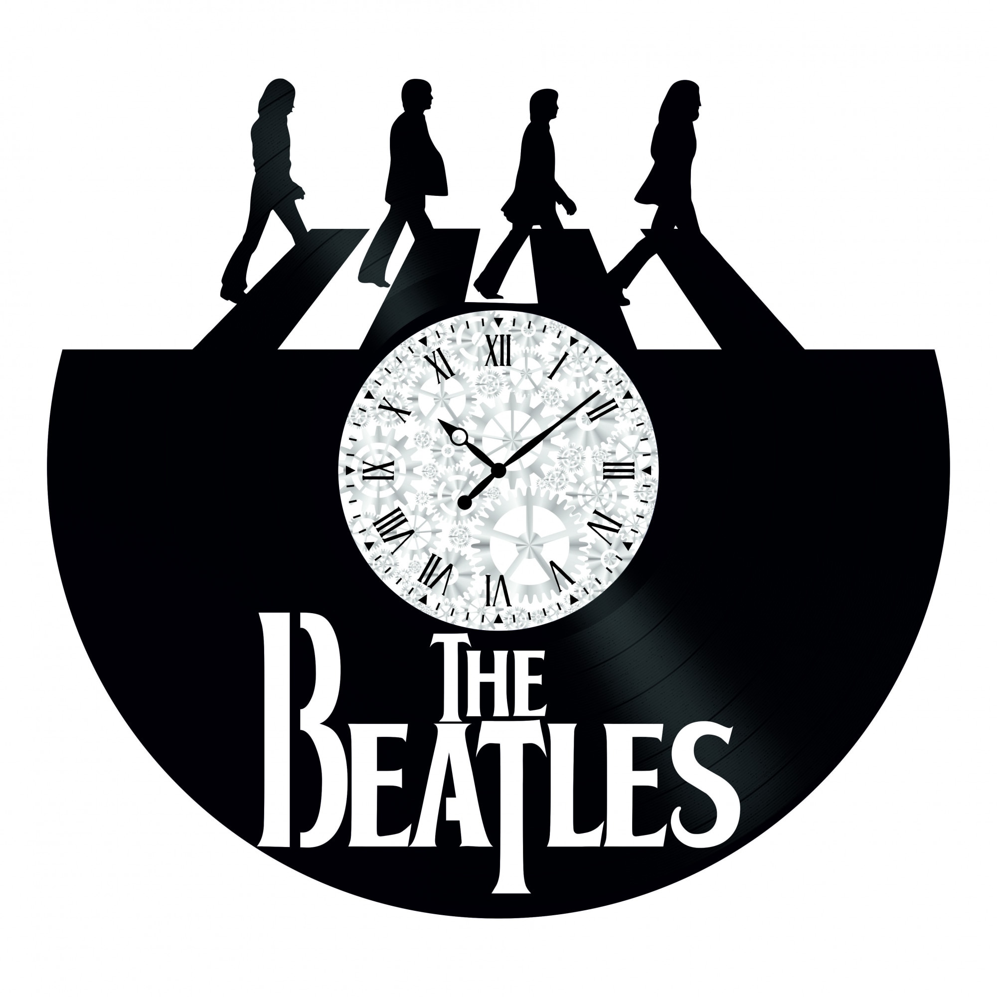Ceas de perete Vintage din Vinyl - Revival Vinyl Wall Clock The Beatles Music