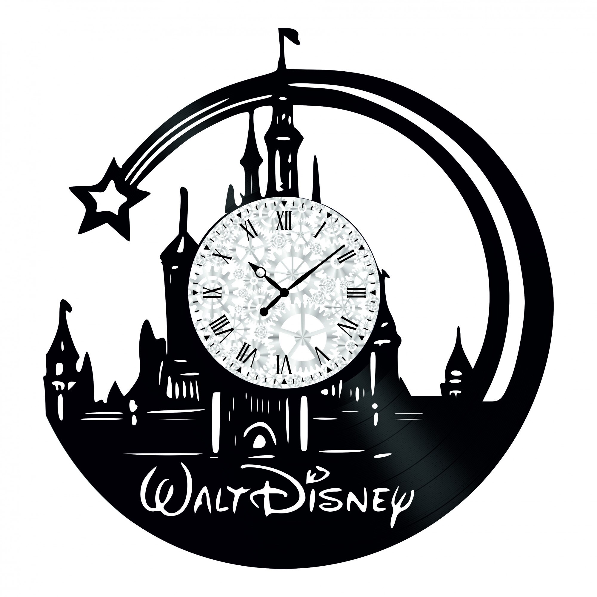 Ceas de perete Vintage din Vinyl - Revival Vinyl Wall Clock Walt Disney Cartoon