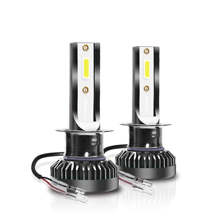 Set 2 Becuri LED H4 9003 80W 8000LM 6000K Alb, Waterproof IP68