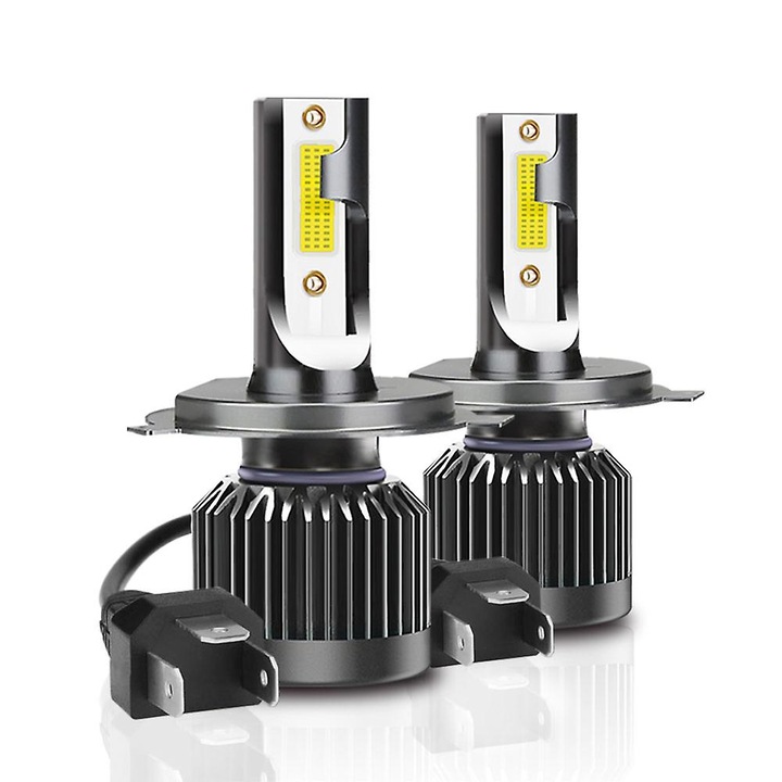 Set 2 Becuri LED H4 9003 80W 8000LM 6000K Alb