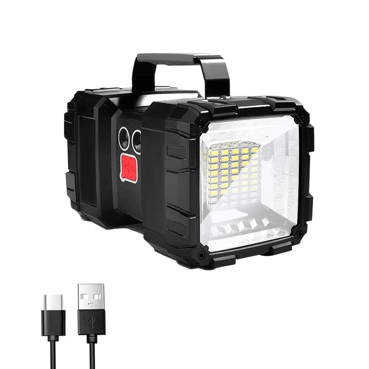 LED фенер тип прожектор, 4000LM, 10000mAh, презареждаем, 7 режима на осветление, водоустойчив, функция Power Bank, за къмпинг/на открито