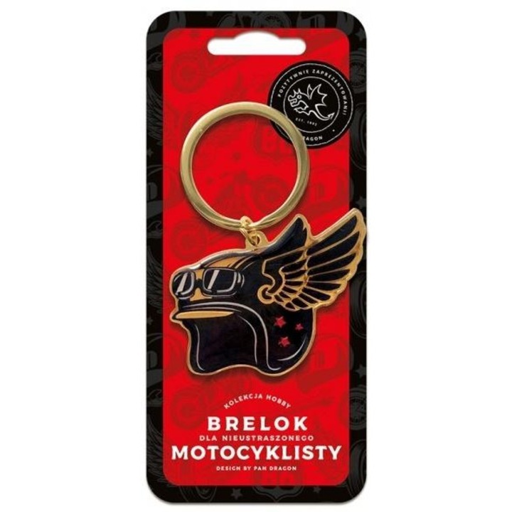 Kulcstartó motorosoknak, Pan Dragon, fekete design, kompakt méret