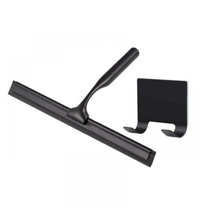Чистачка за прозорци Xiusaqio, инокс, 25.6x6.5см, черна, противоплъзгаща