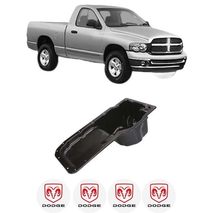 Baie ulei DODGE RAM 1500 Pickup (D1, DC, DH, DM, DR) 4.7 EVA din 2001-2008 KW 172 CP 234 CMC 4701, auto, material otel, 4 Stickere auto cu DODGE