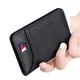Мъжки портфейл от кожа, черен, тънък, 10.5x7.5см