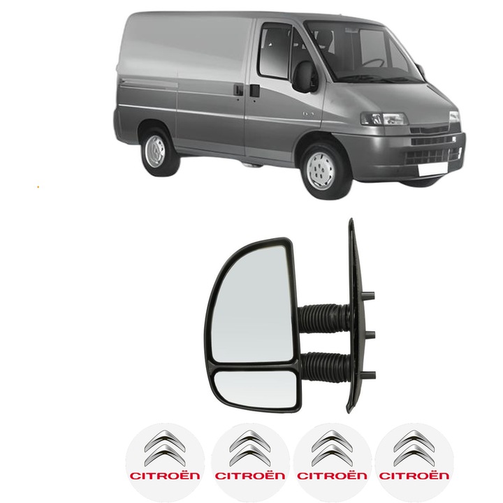 Oglinda Completa Stanga CITROEN JUMPER I Van (230L) din 1994-2002, auto, Reglaj Manual, 4 stickere auto cu marca CITROEN