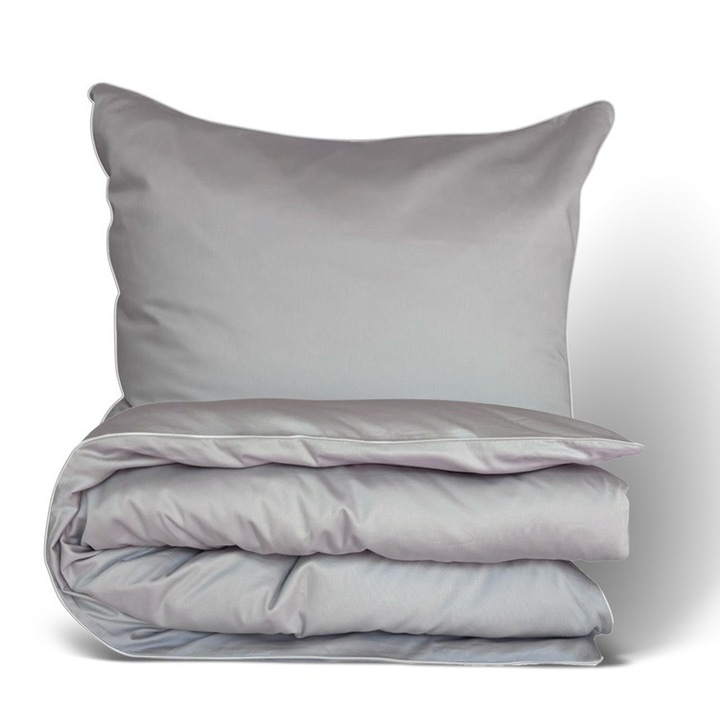 Multitex Gold Line ágynemű, 200x220cm + 2x70x80cm, világosszürke, 100% pamut
