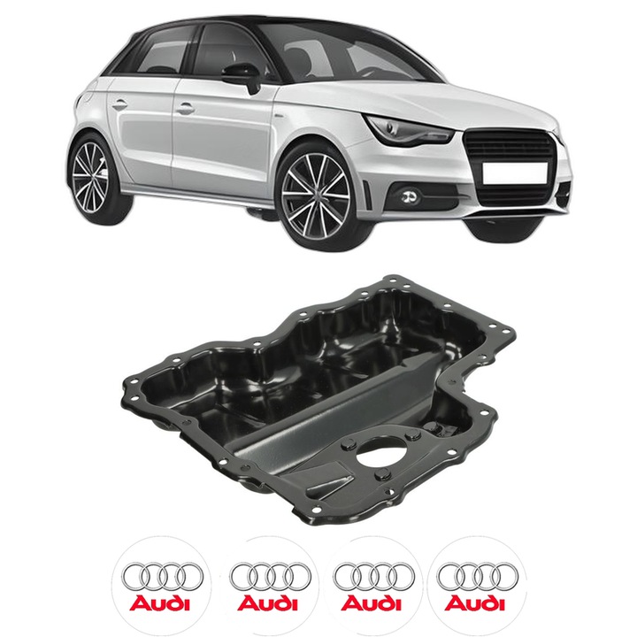 Baie ulei AUDI A1 Sportback (8XA, 8XF) 1.4 TDI CUSB din 2014-2018 KW 66 CP 90 CMC 1422, auto, material otel, 4 Stickere auto cu AUDI