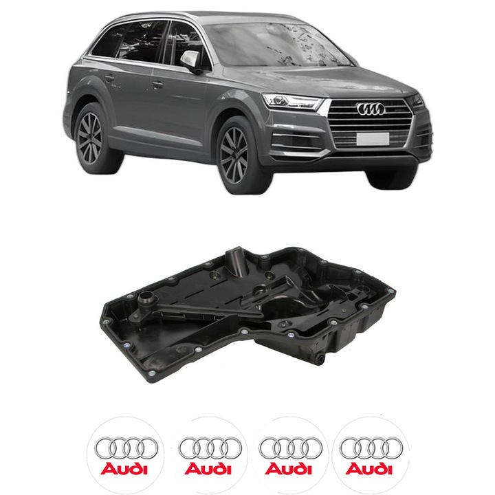 Baie ulei AUDI Q7 (4MB, 4MG, 4MQ) 2.0 TFSI quattro CYRB, CYMC, DMFB din 2015 KW 185 CP 252 CMC 1984, auto, material plastic, PA (Poliamida), 4 Stickere auto cu AUDI