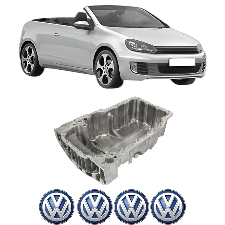 Baie ulei Volkswagen GOLF VI Convertible (517) 1.2 TSI 16V CJZA, CYVD din 2013-2016 KW 77 CP 105 CMC 1197, auto, material aluminiu, 4 Stickere auto cu Volkswagen