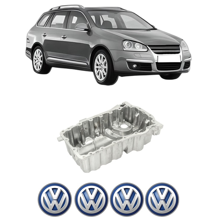 Baie ulei Volkswagen GOLF V Variant (1K5) 2.0 TFSI CCTA, BWA, CAWB, CBFA din 2007-2009 KW 147 CP 200 CMC 1984, auto, material aluminiu, 4 Stickere auto cu Volkswagen