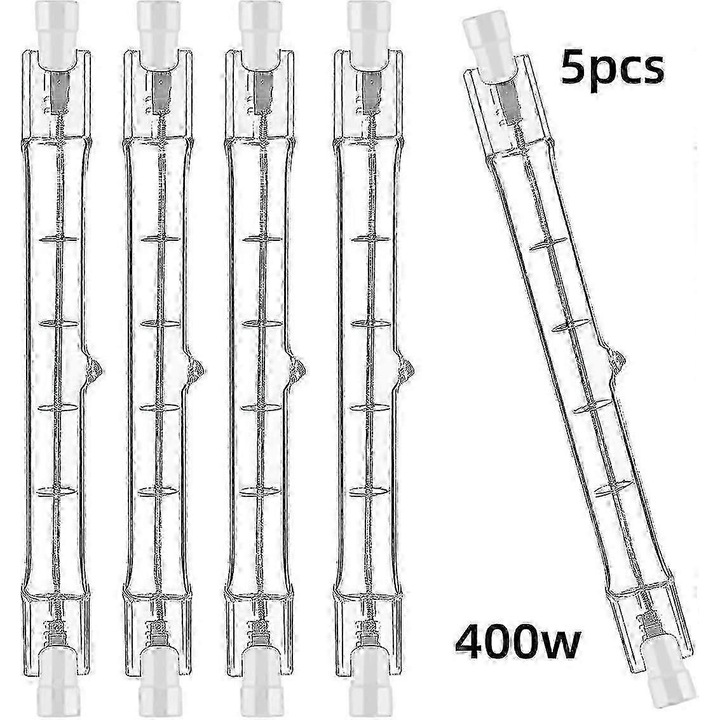 Комплект от 5 халогенни крушки R7s 400W димируеми 7500LM топло бяла 2800K