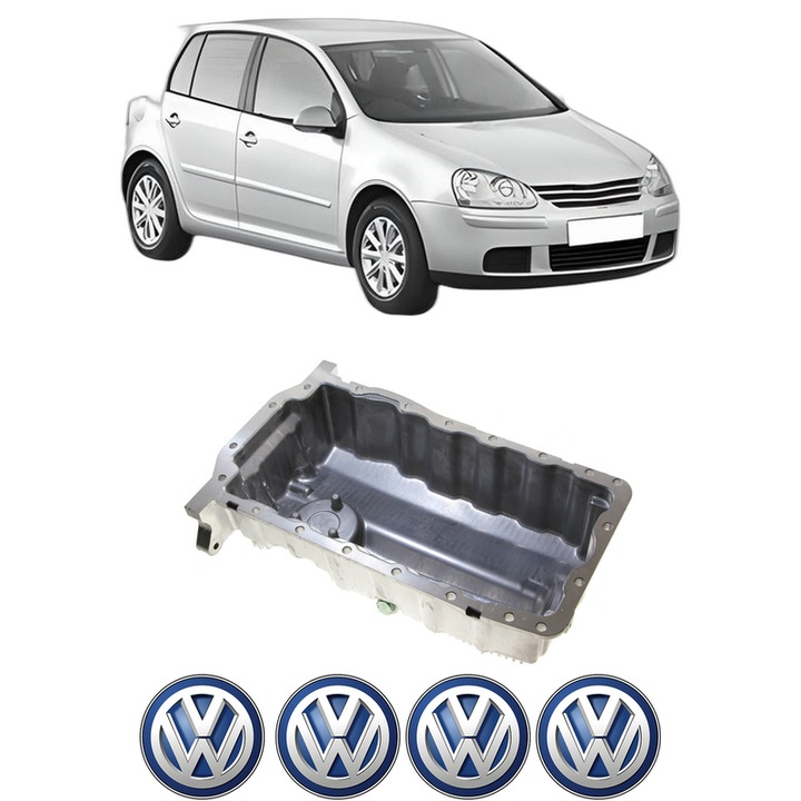 Baie ulei Volkswagen GOLF V (1K1) 1.6 CCSA, BSF, BGU, BSE din 2004-2008 KW 75 CP 102 CMC 1595, auto, material aluminiu, 4 Stickere auto cu Volkswagen