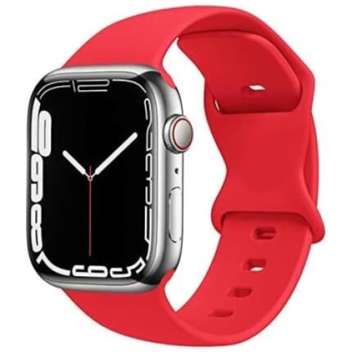 Puha szilikon szíj, kompatibilis Apple Watch 1, 2, 3, 4, 5, 6, 7, 8, Ultra, SE, S/M méret, 38/40/41 MM - Piros