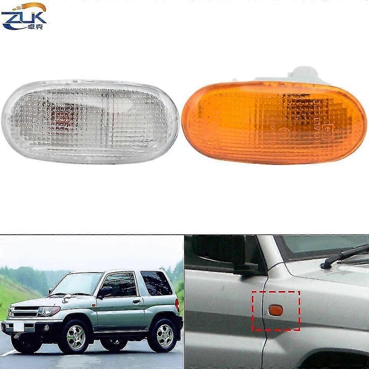 Lampa semnalizare laterala Mitsubishi Pajero MK2 V31 V32 V33 1996-1998, galben, set 1 buc.