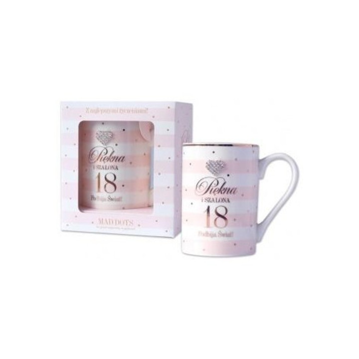 Cana Pan Dragon Mad Dots-18G, kerámia, aranyfóliával és cirkóniákkal díszített, 250ml, ajándék szett