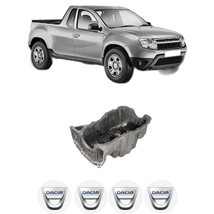 Baie ulei DACIA LOGAN Pickup (US_) 1.5 dCi (US0W) K9K 796 din 2008 KW 63 CP 86 CMC 1461, auto, material aluminiu, 4 Stickere auto cu DACIA