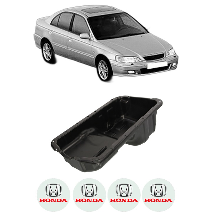 Baie ulei HONDA ACCORD VI (CK, CG, CH, CF, CL) 2.3 (CL3, S86) F23Z5, F23A1, F23W5, F23X5 din 2001-2003 KW 113 CP 154 CMC 2254, auto, material otel, 4 Stickere auto cu HONDA