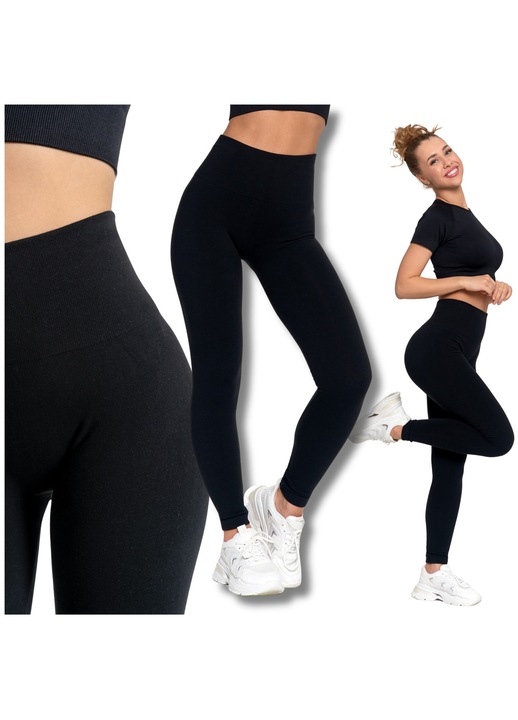 Colanti de dama, Moraj, talie inalta, talie lata, negru, material elastic, L-XL INTL