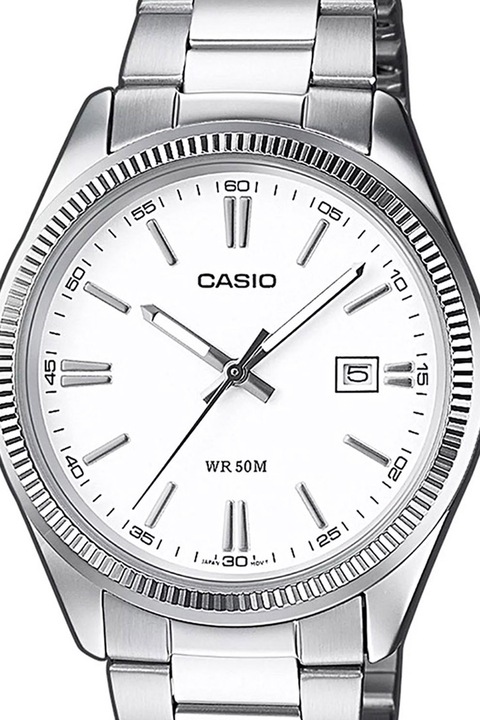 Casio, Кварцов часовник с верижка от неръждаема стомана, Сребрист
