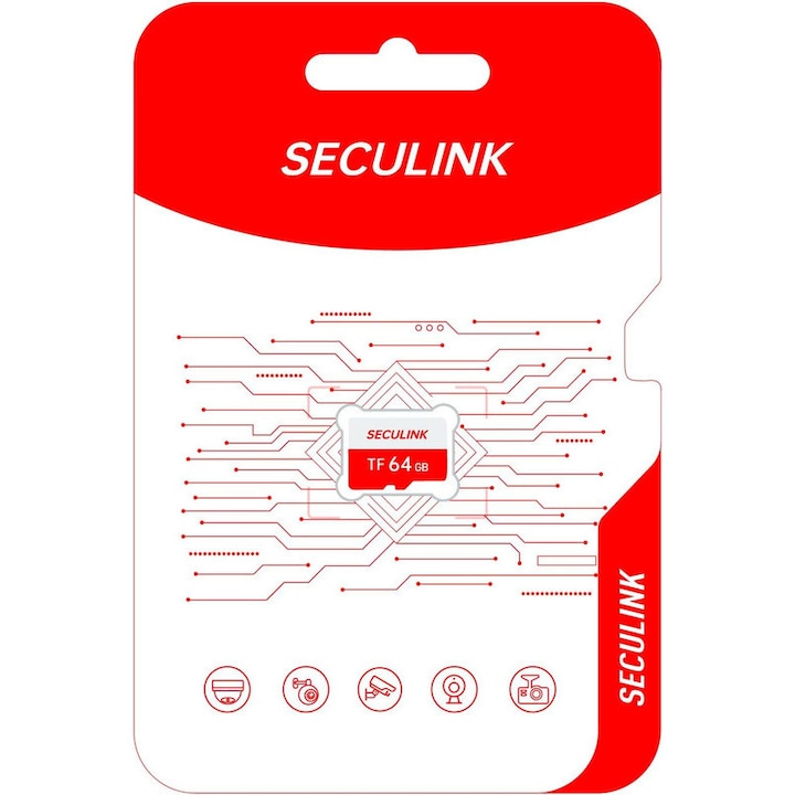 Seculink 64 GB TF memóriakártya, FAT32 formátum, 10-es osztály, nagy olvasási/írási sebesség, 24/7 felvétel biztonsági kamerákhoz, műszerfali kamerákhoz és egyéb eszközökhöz