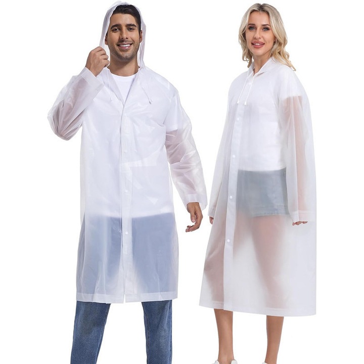 Caltucus Core unisex esőponcsó, strapabíró, fehér, 37x115cm