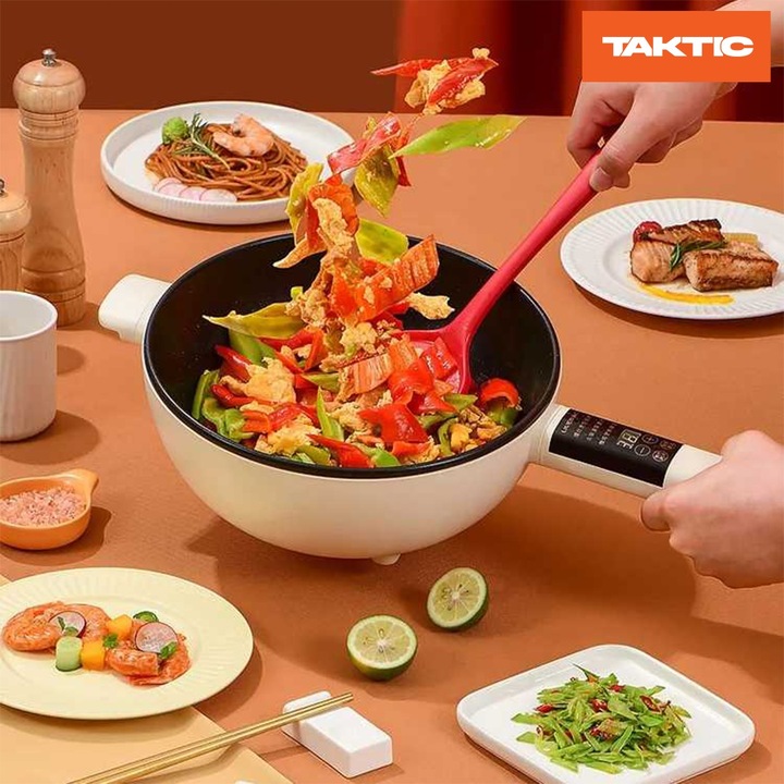 Tigaie electrica Zâna Casei, 3.5L, 1000W, antiaderenta, cu capac din sticla