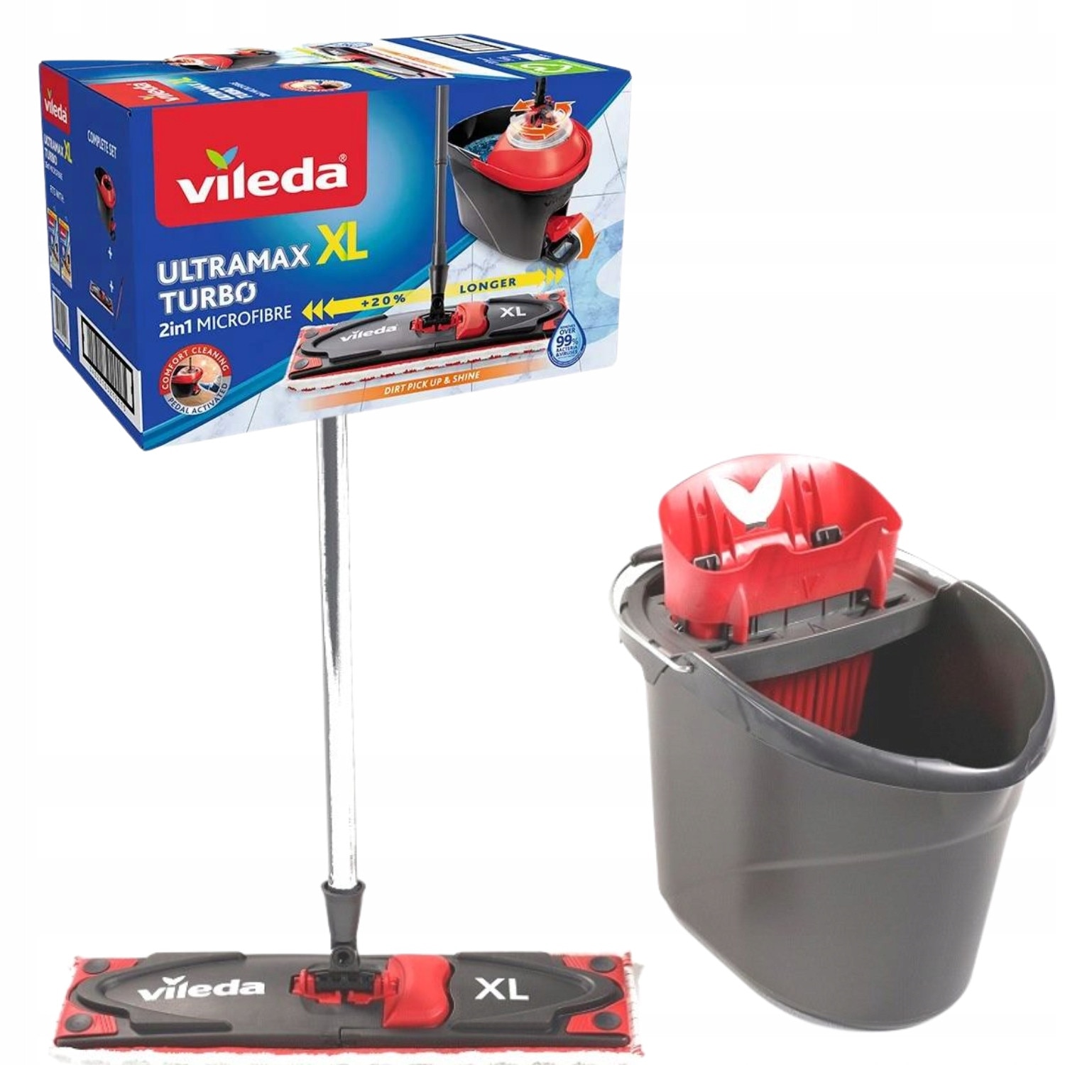 Mop rotativ Vileda Ultramax Turbo XL, set mop + galeata, 42cm Mop rotativ Vileda Ultramax Turbo XL, set mop + galeata, 42cm