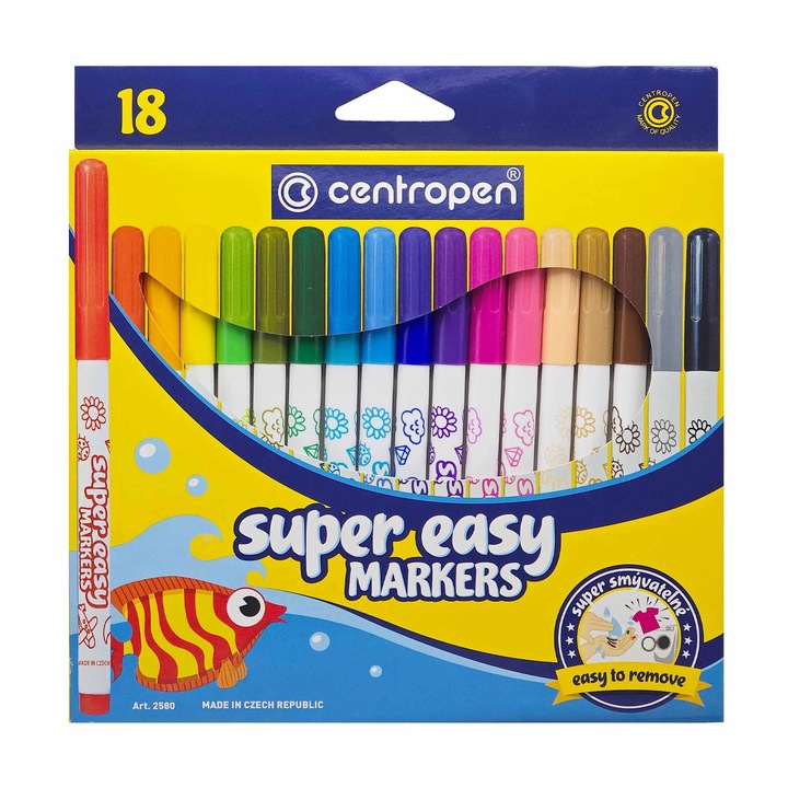 Carioca Centropen Super Easy - 18 Culori/Set