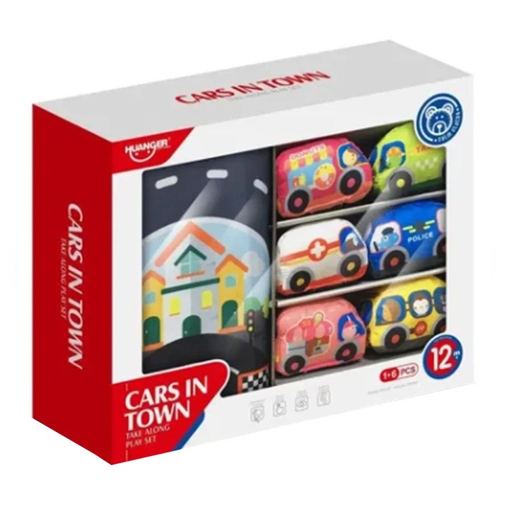 Covoras de joaca cu masinute moi - 6 bucati