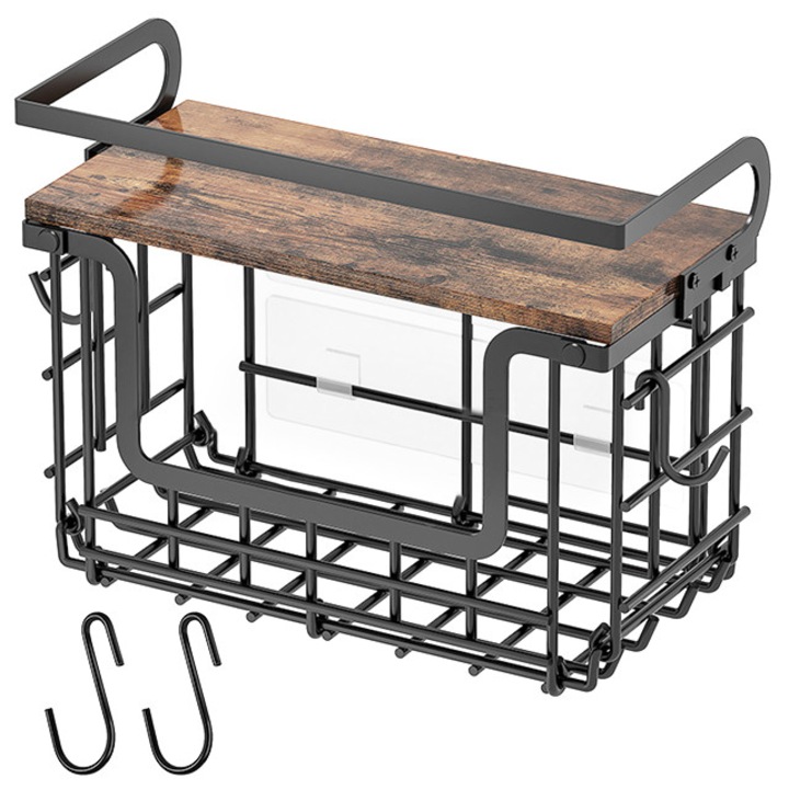 Raft Taotigzu de frigider, cos metalic multifunctional pentru legume, fructe, snacksuri si condimente, organizator bucatarie si spalatorie, 30.5x16x26 cm