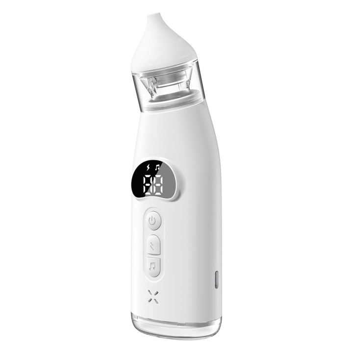 Dispozitiv electric de aspiratie nazala pentru sugari, 9 niveluri de ajustare, cap din silicon, functie muzicala, portabil, usor de curatat, incarcare Type-C