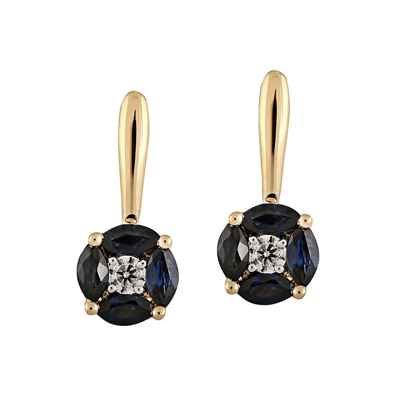 Cercei Deruvo Aur 18k Diamante, Safire E28416R-Y