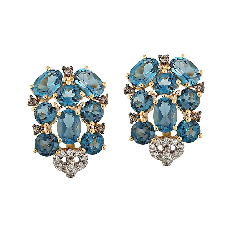 Cercei Deruvo Aur 18k Diamante, London Blue Topaz E28689R-Y