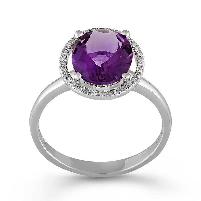 Inel Deruvo Aur 18k Diamante, Ametist, 54 R31441-W