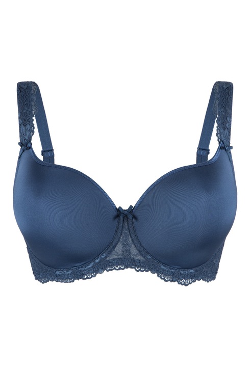 LingaDore, Sutien cu burete si insertii de dantela, Albastru inchis, 75F