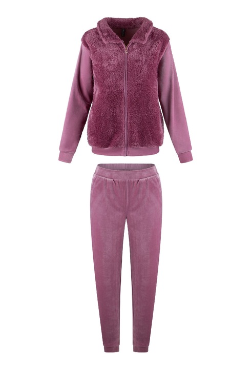 LingaDore, Pijama regular fit cu fermoar, Roz