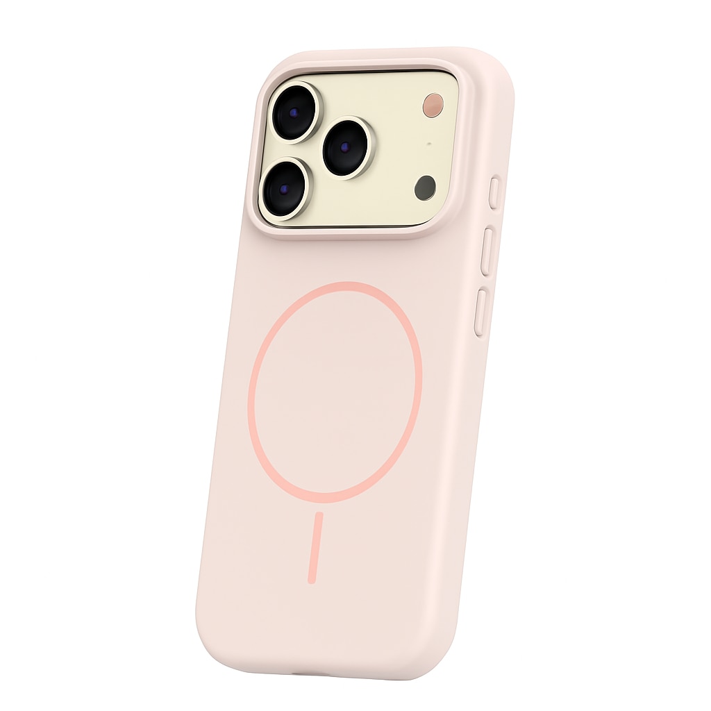 Husa pentru Apple iPhone 17 Pro Max DaDen® MagThin, Magsafe integrat, Incarcare wireless, Buton Camera control, Calitate superioara, SoftTouch, TPU, Interior din microfibra, Roz