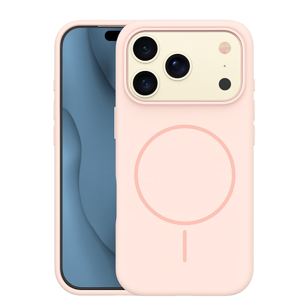 Husa pentru Apple iPhone 17 Pro Max DaDen® MagThin, Magsafe integrat, Incarcare wireless, Buton Camera control, Calitate superioara, SoftTouch, TPU, Interior din microfibra, Roz