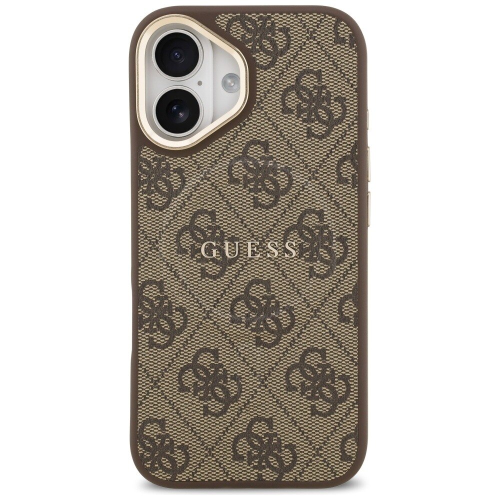 Husa pentru Apple iPhone 17, Guess, Hardcase 4G Classic MagSafe, Incarcare wireless, Maro