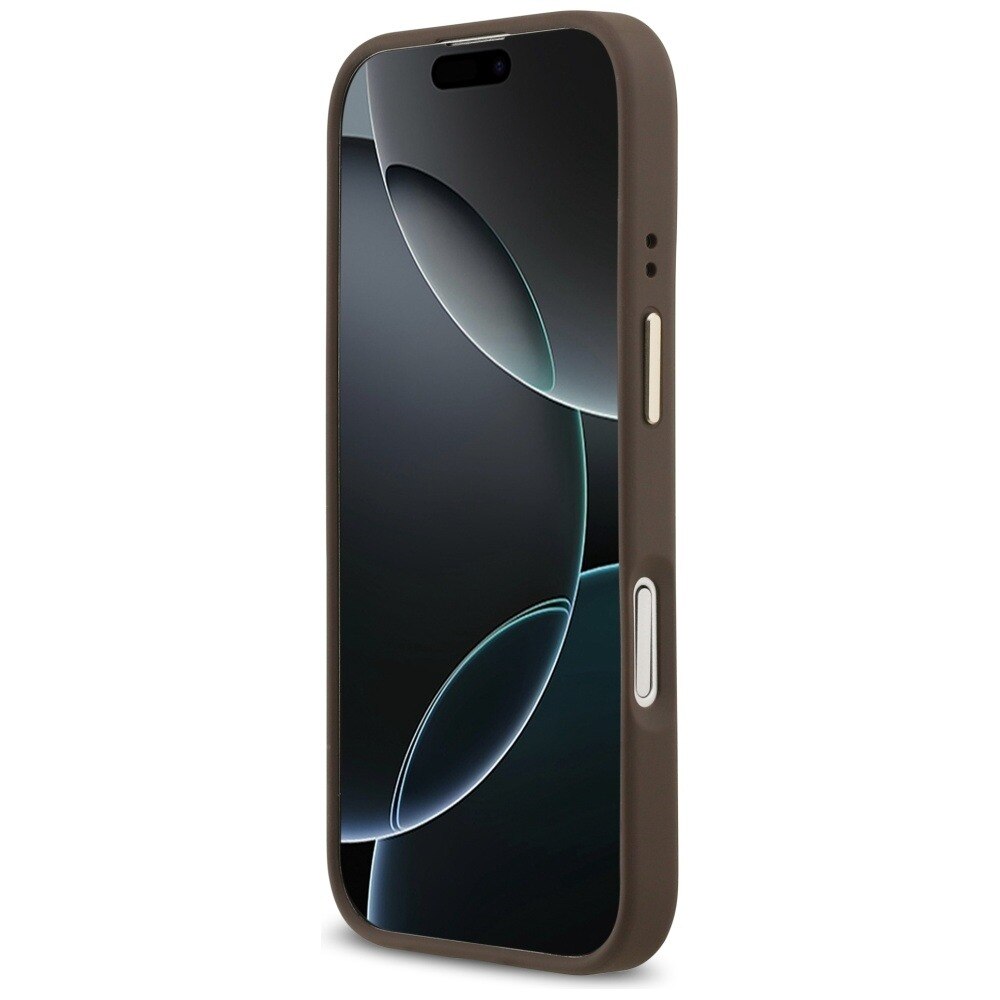 Husa pentru Apple iPhone 17, Guess, Hardcase 4G Classic MagSafe, Incarcare wireless, Maro