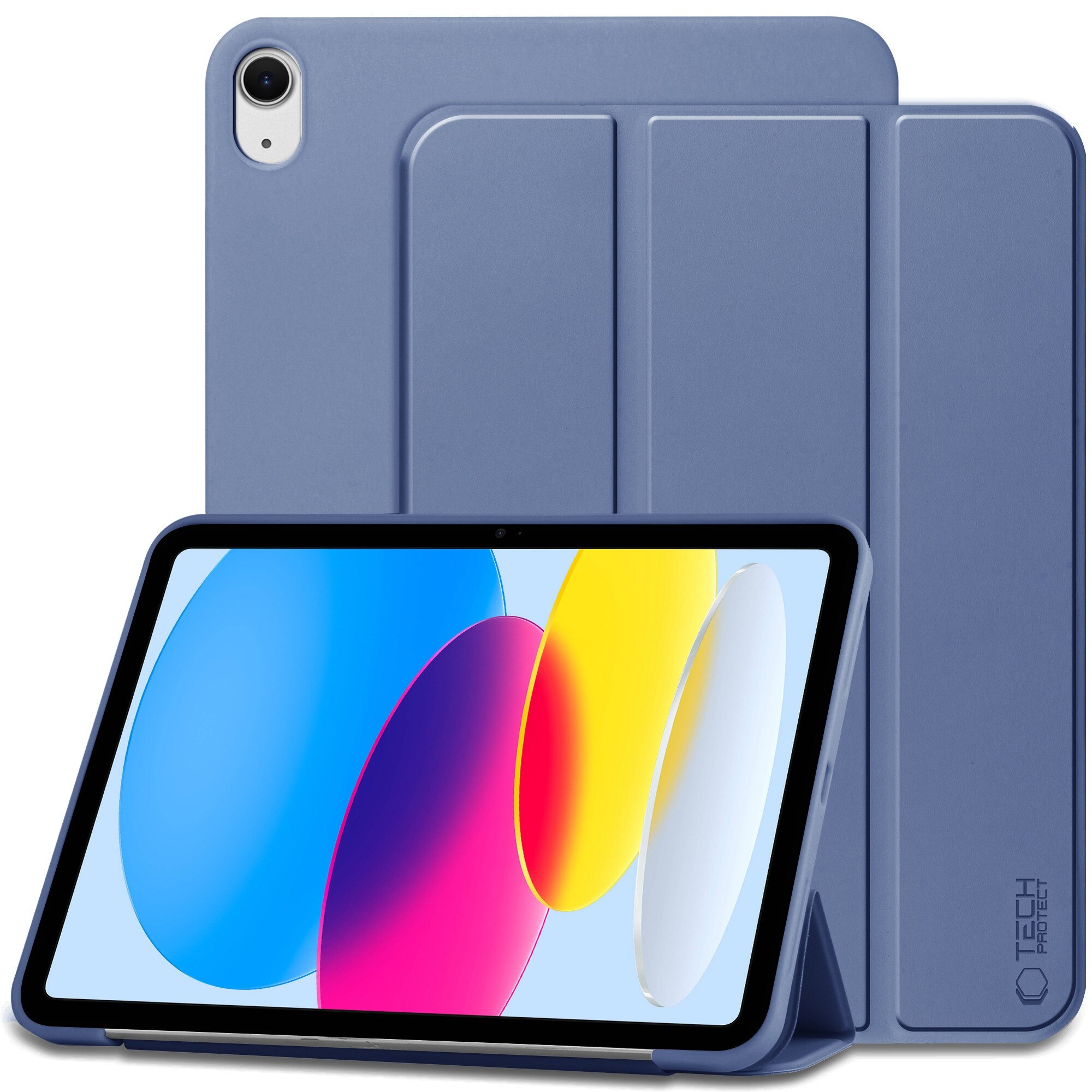 Etui Tech-Protect SmartCase pentru iPad 10.9" 10/2022 si 11" 11/2025, albastru + sticla Hofi Glass Pro+ 245x176mm