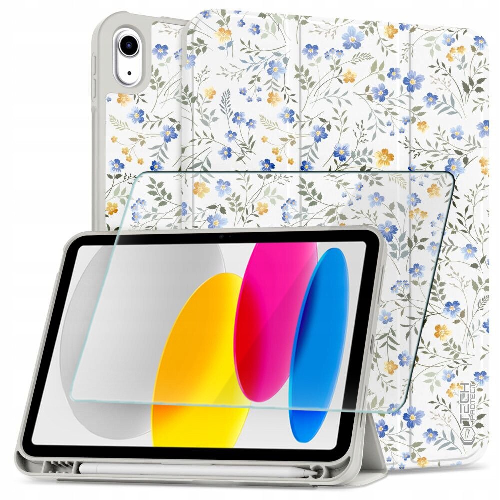 Etui Tech-Protect SC Pen pentru iPad 10.9" 2022 / 11" 2025 Spring Flowers + Sticla Hofi Glass Pro+ 245x176mm