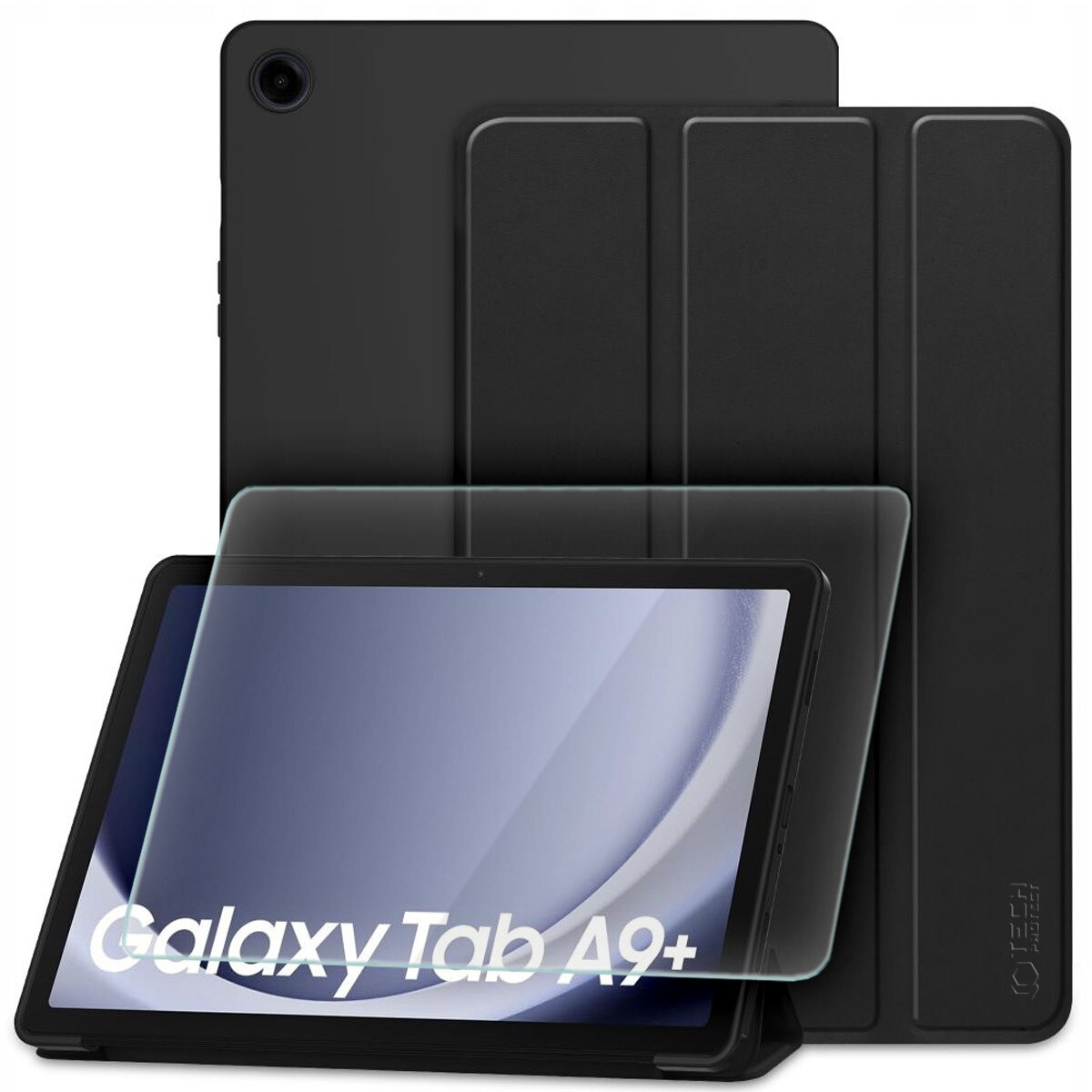 Husa TECH-PROTECT si Sticla Hofi Glass Pro+, pentru Galaxy Tab A9+ Plus, Negru