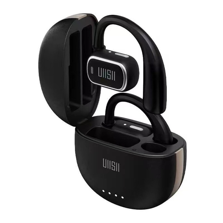 UiiSii OWS67 vezeték nélküli fejhallgató Bluetooth 5.3-mal, 30 óra üzemidővel, fekete
