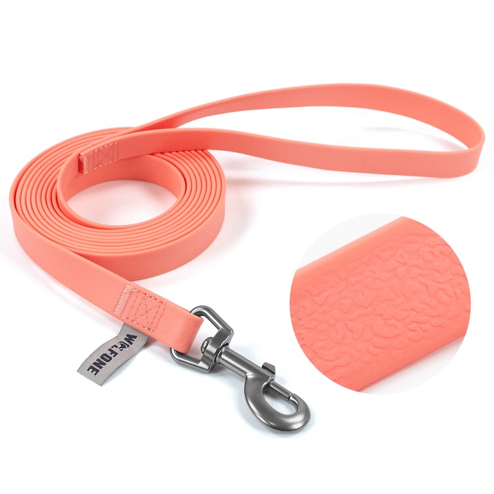 Lesa lunga pentru caini Wolfone, rezistenta la apa, pentru antrenament, plimbare, camping，1.8m, Roz